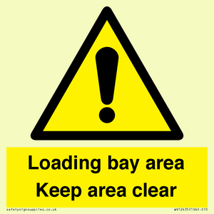 Loading bay area Keep area clear